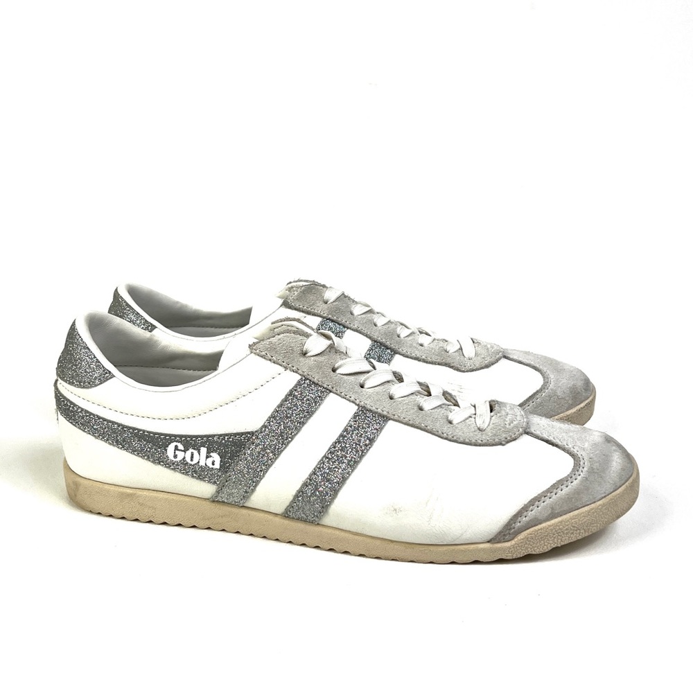 Gola Classics Bullet Glitter Sneakers, Silver/White, Size 9